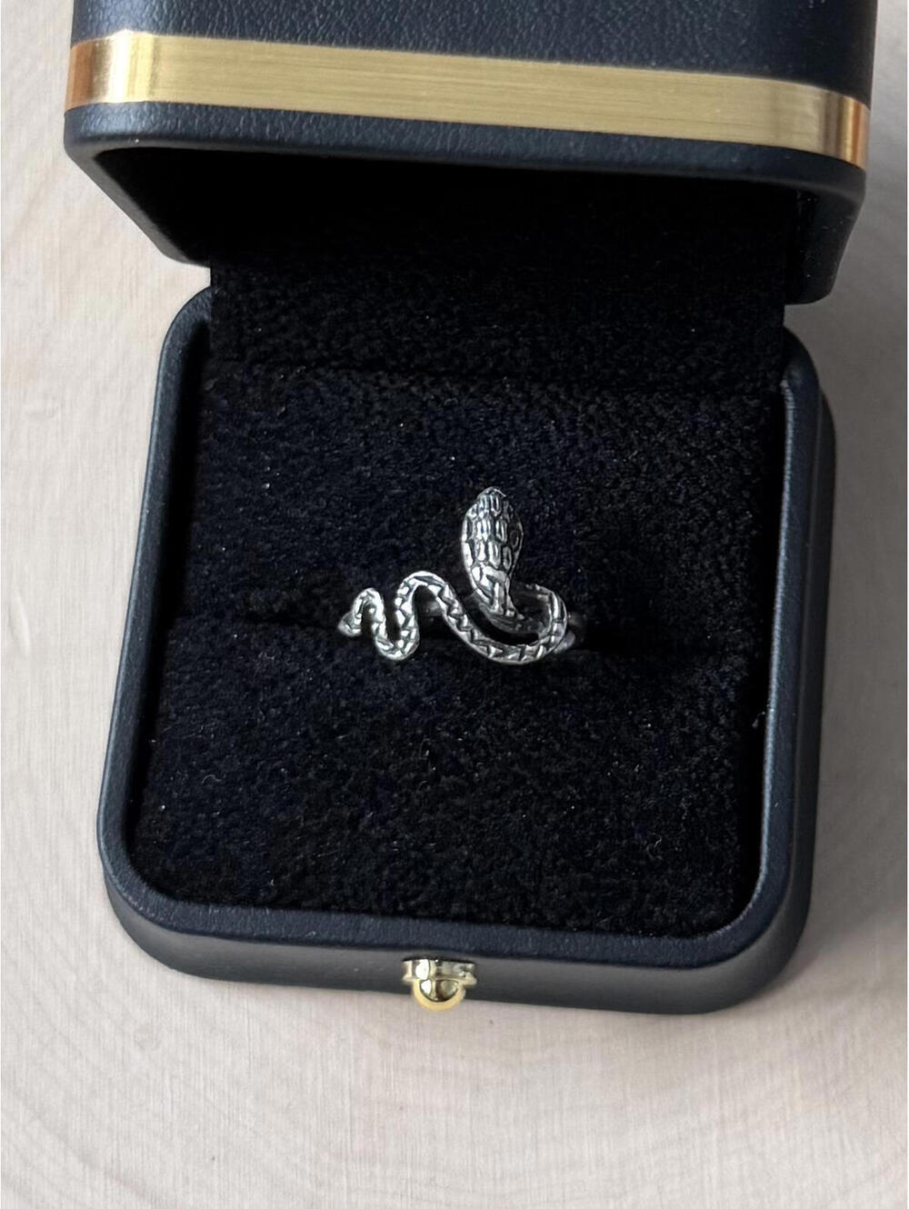 Vintage Sterling Silver Snake Serpent Wrap Ring US 5
